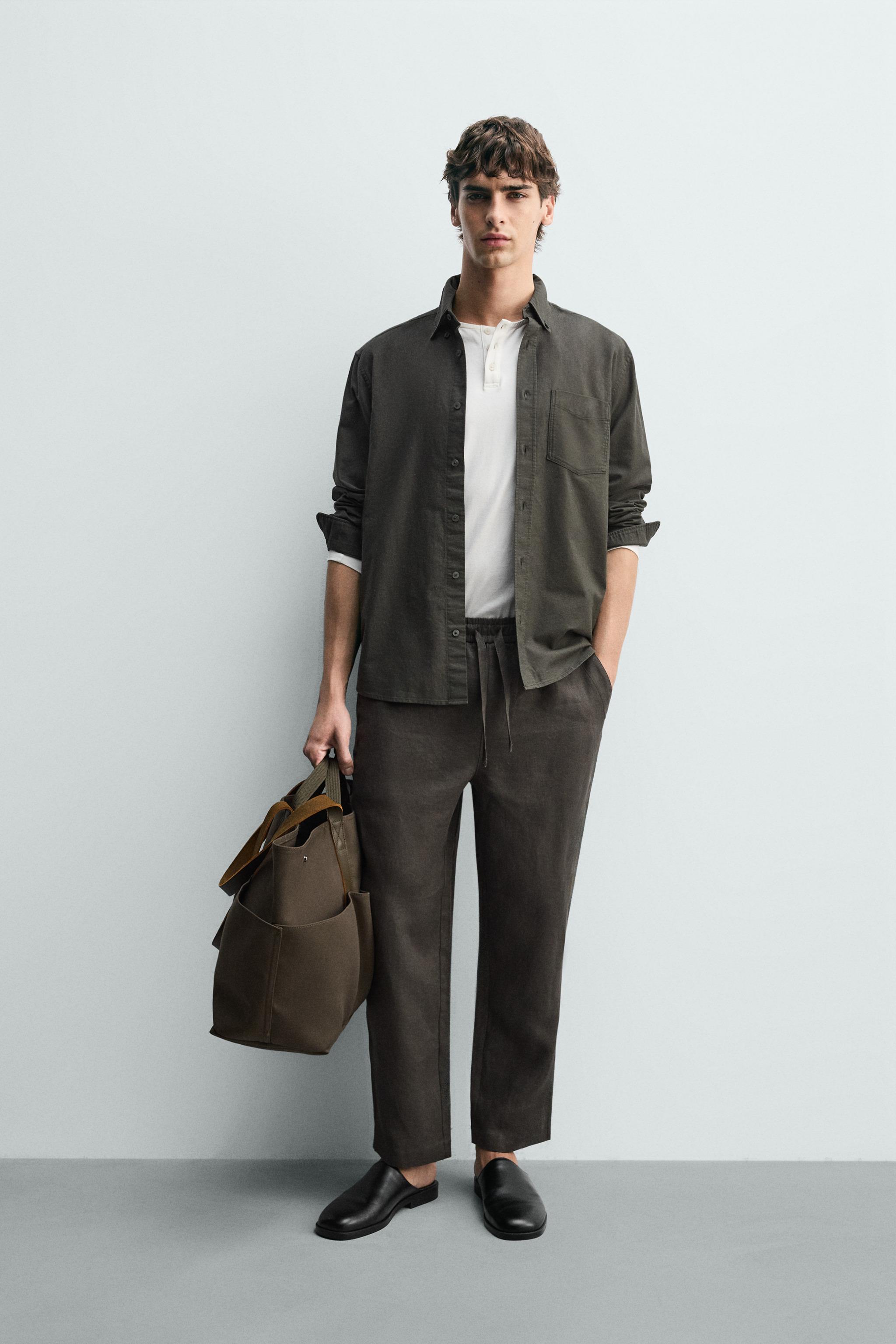 RELAXED FIT 100% LINEN PANTS